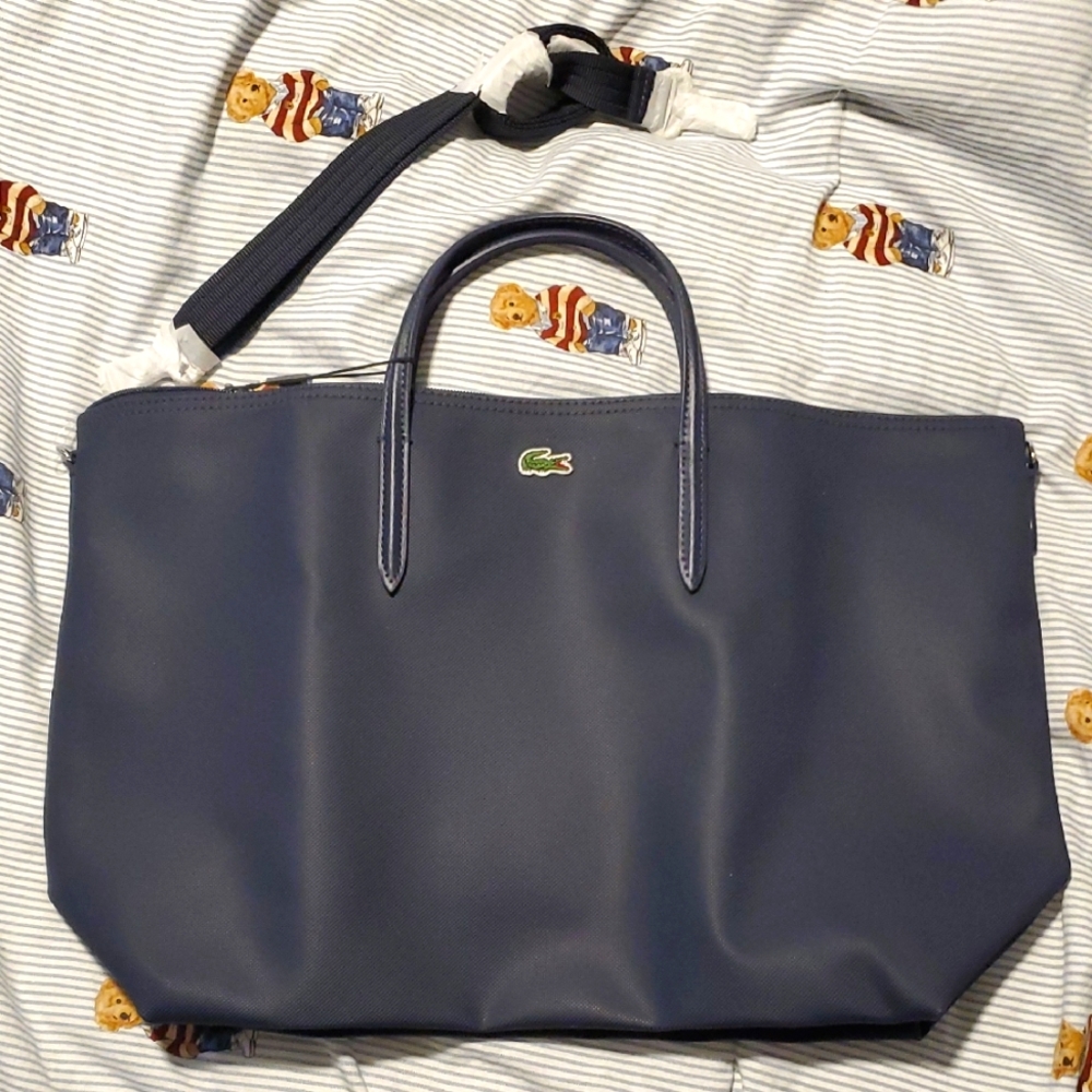 Lacoste Dark Navy Blue Tote/hand Bag with Strap